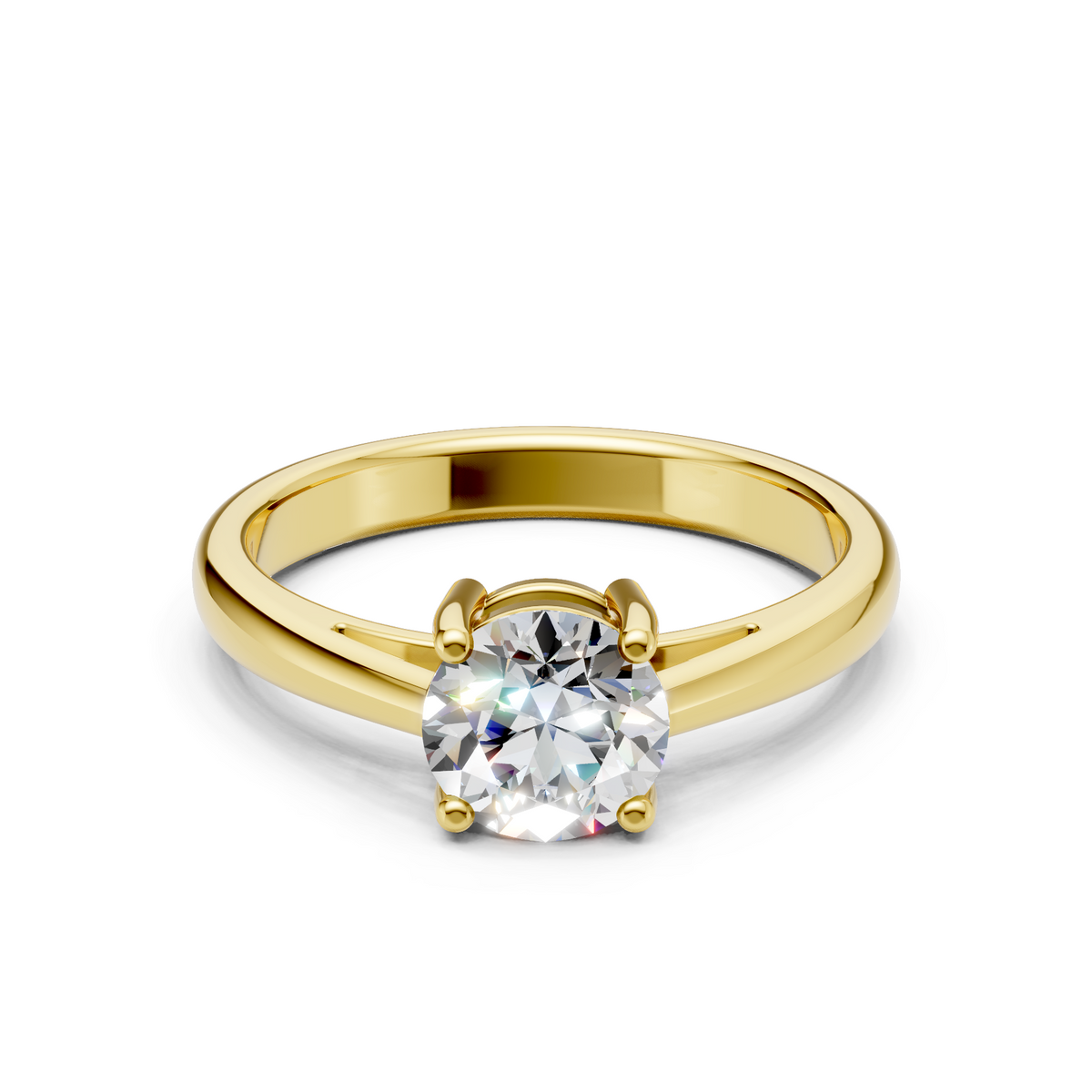 Lab Grown Diamond 1.00 CTW Round Solitaire Ring- Sterling Silver