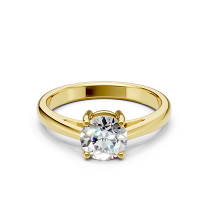 Lab Grown Diamond 1.00 CTW Round Solitaire Ring- Sterling Silver