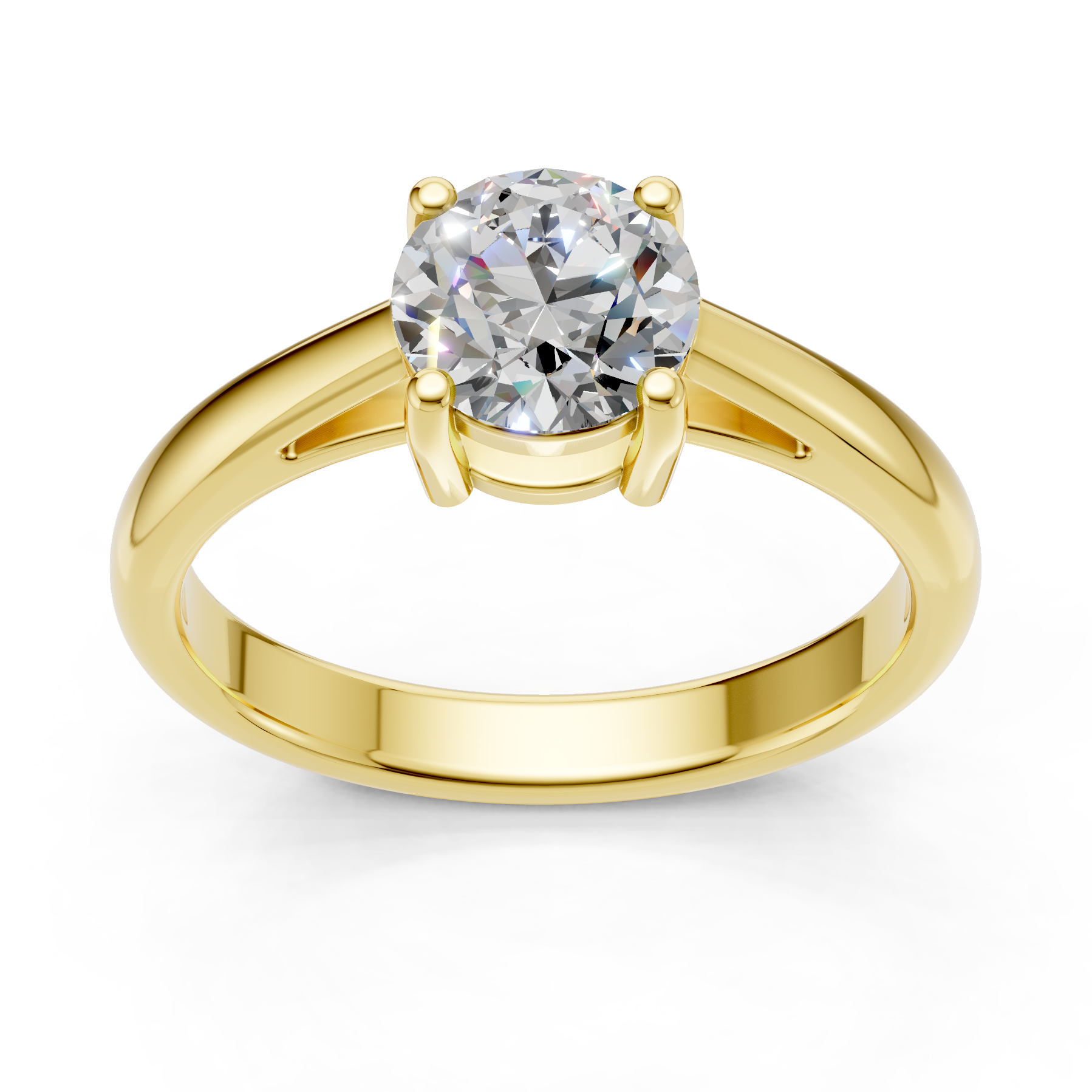 Lab Grown Diamond 1.00 CTW Round Solitaire Ring- Sterling Silver