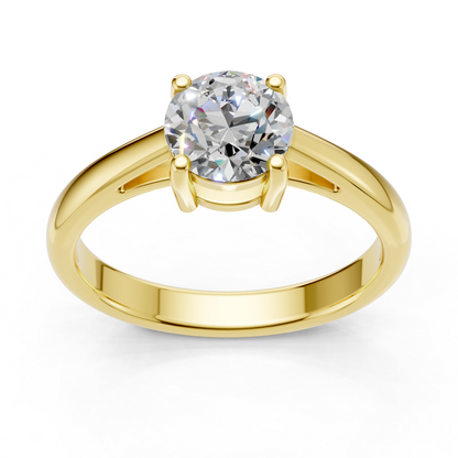 Lab Grown Diamond 1.00 CTW Round Solitaire Ring- Sterling Silver