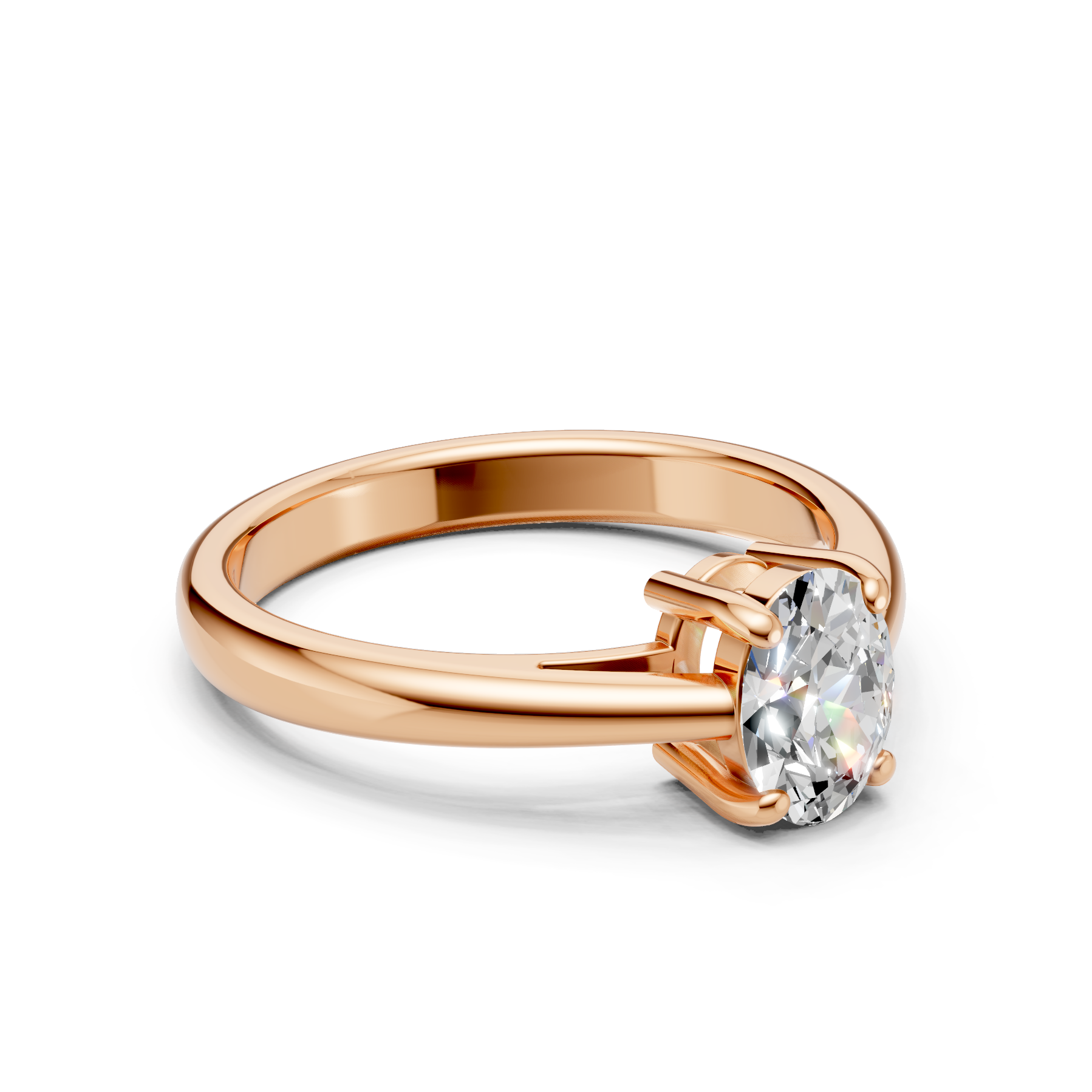 Lab Grown Diamond 1.00 CTW Oval Solitaire Ring- Sterling Silver