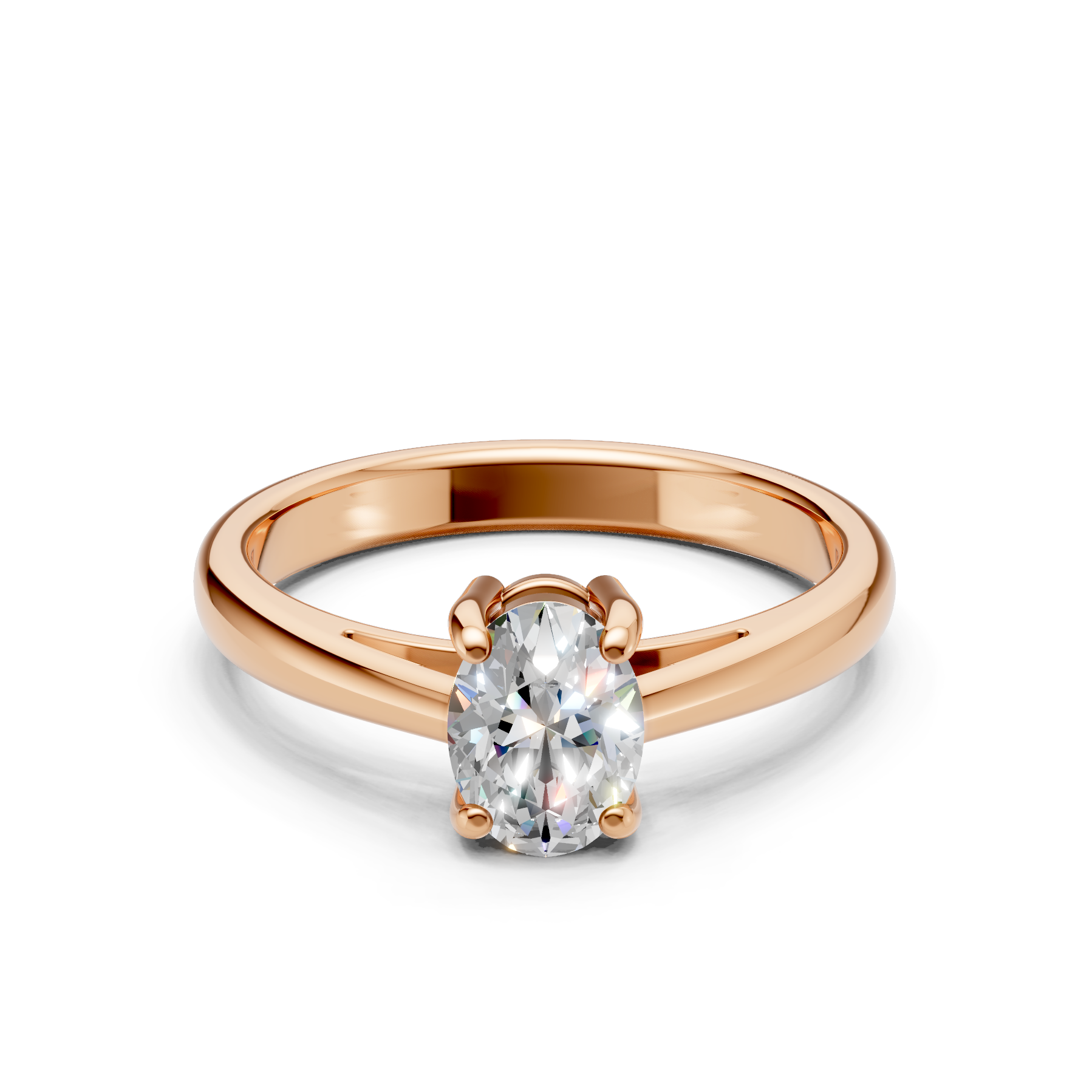 Lab Grown Diamond 1.00 CTW Oval Solitaire Ring- Sterling Silver