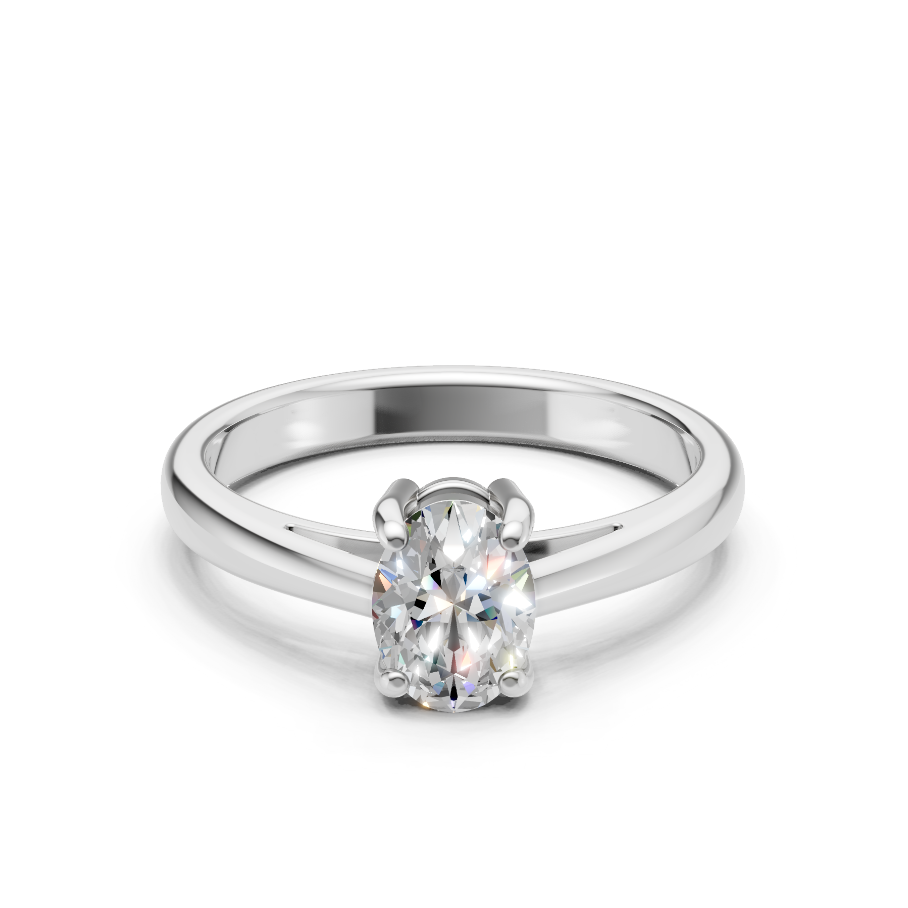 Lab Grown Diamond 1.00 CTW Oval Solitaire Ring- Sterling Silver
