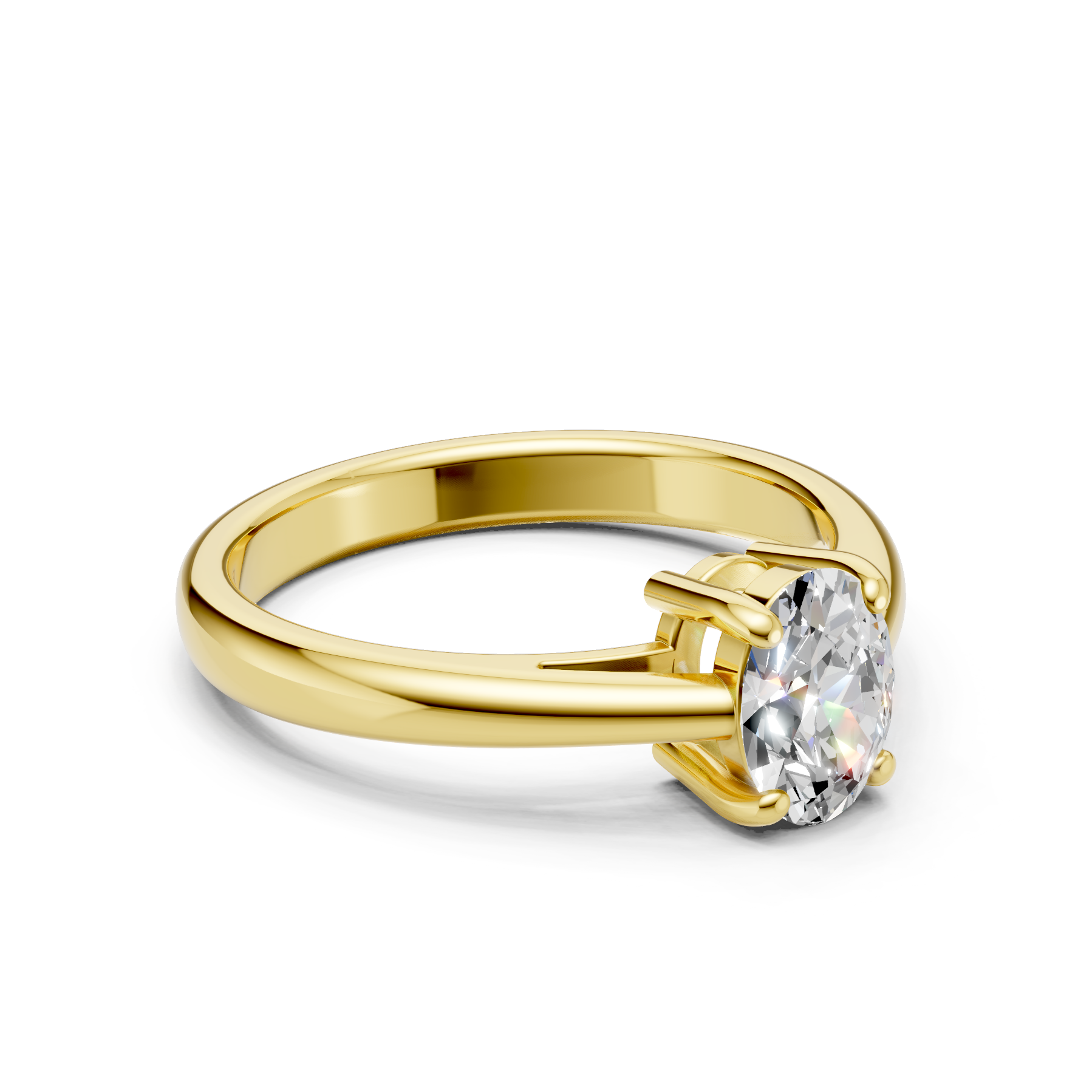 Lab Grown Diamond 1.00 CTW Oval Solitaire Ring- Sterling Silver