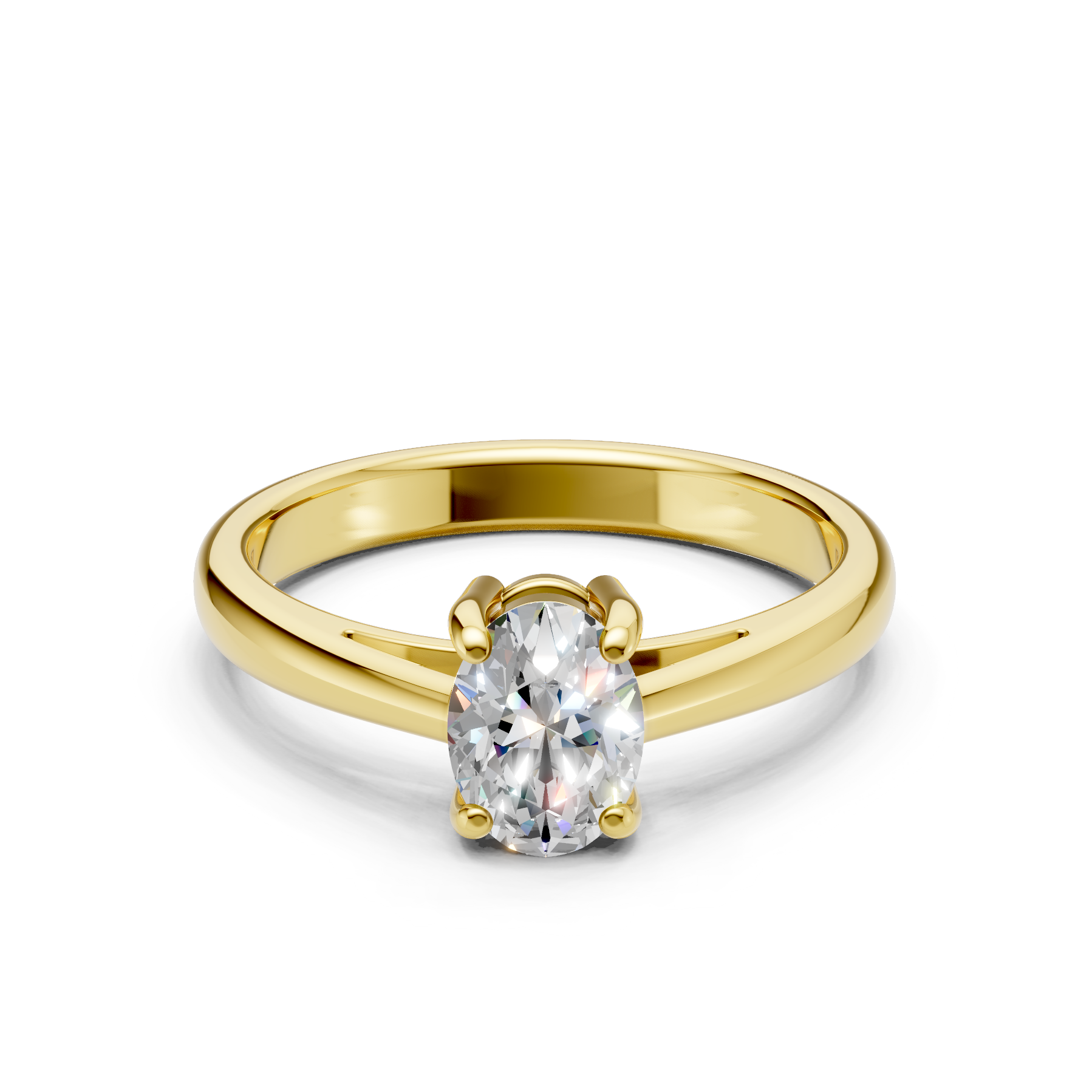 Lab Grown Diamond 1.00 CTW Oval Solitaire Ring- Sterling Silver