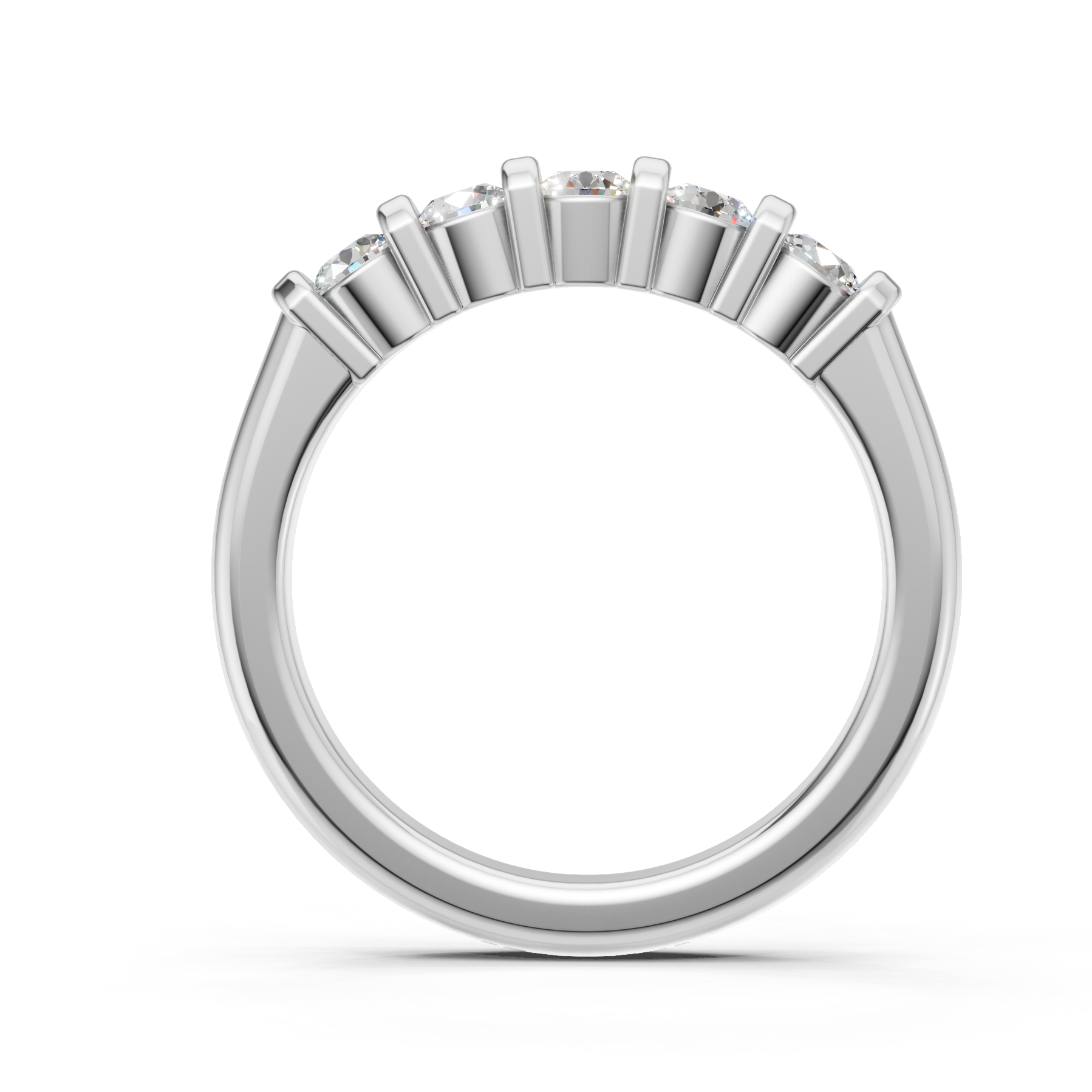 Lab Grown Diamond 0.50 CTW Round Half Eternity Ring- Sterling Silver