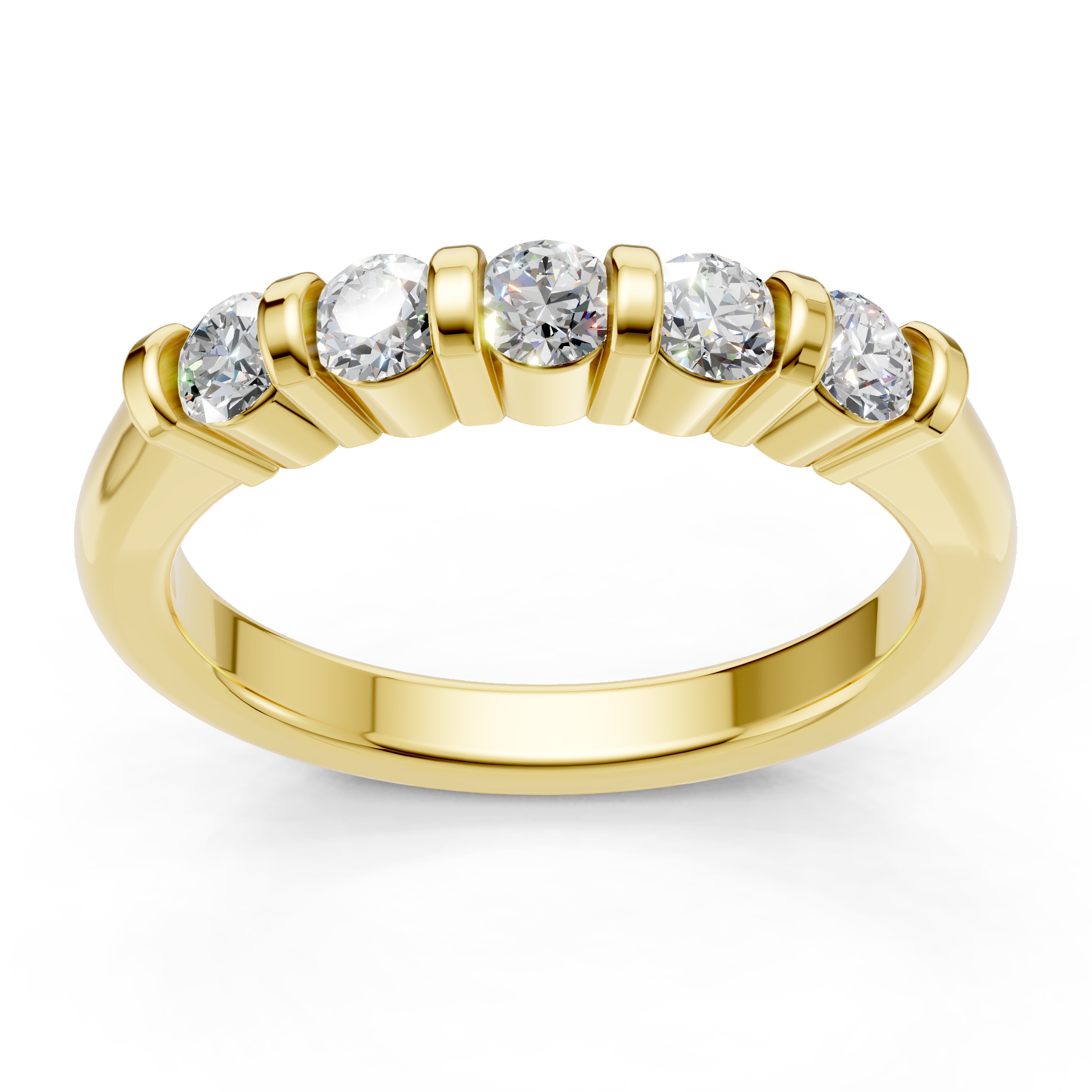 Lab Grown Diamond 0.50 CTW Round Half Eternity Ring- Sterling Silver