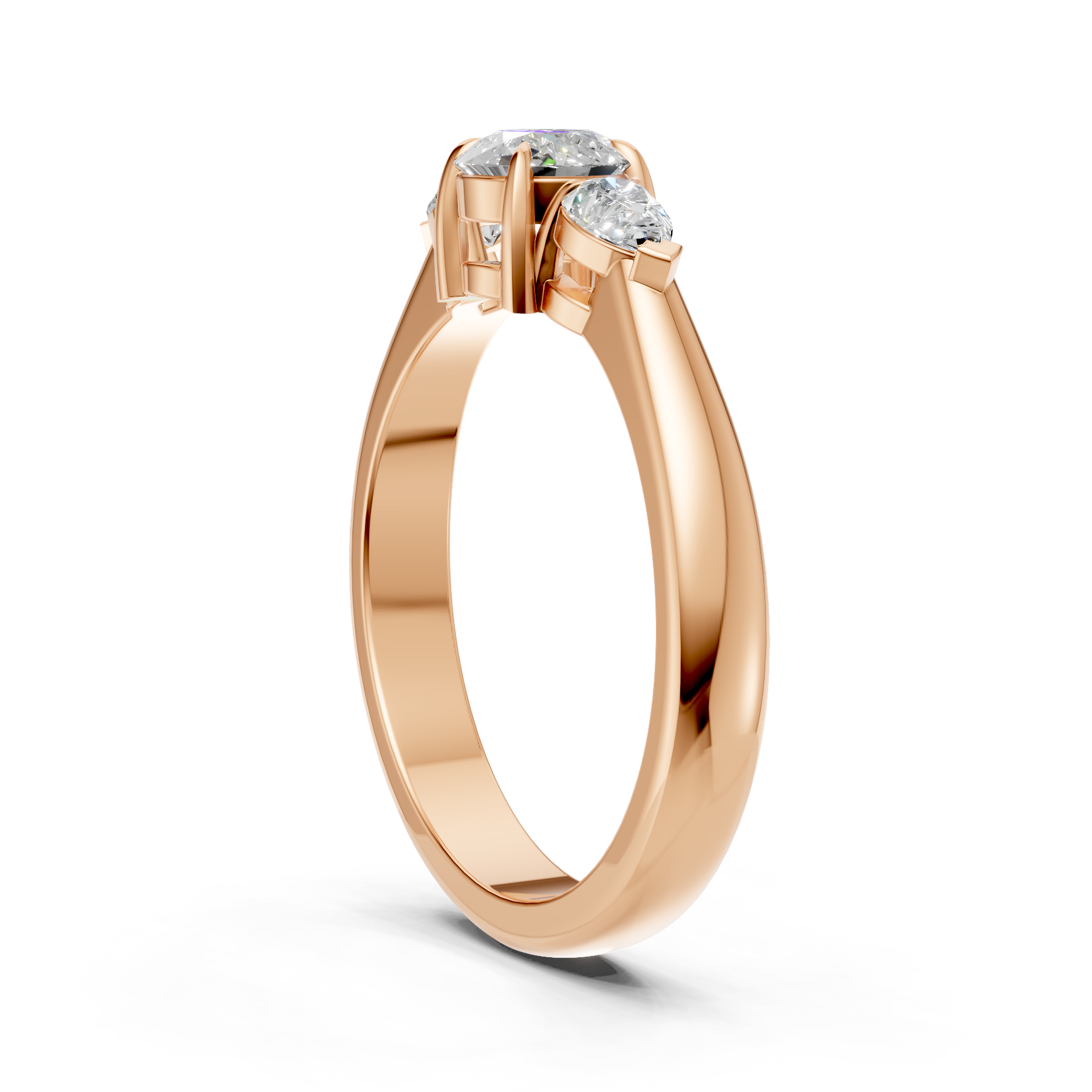 Lab Grown Diamond 1.00 CTW Three Stone Ring- Sterling Silver