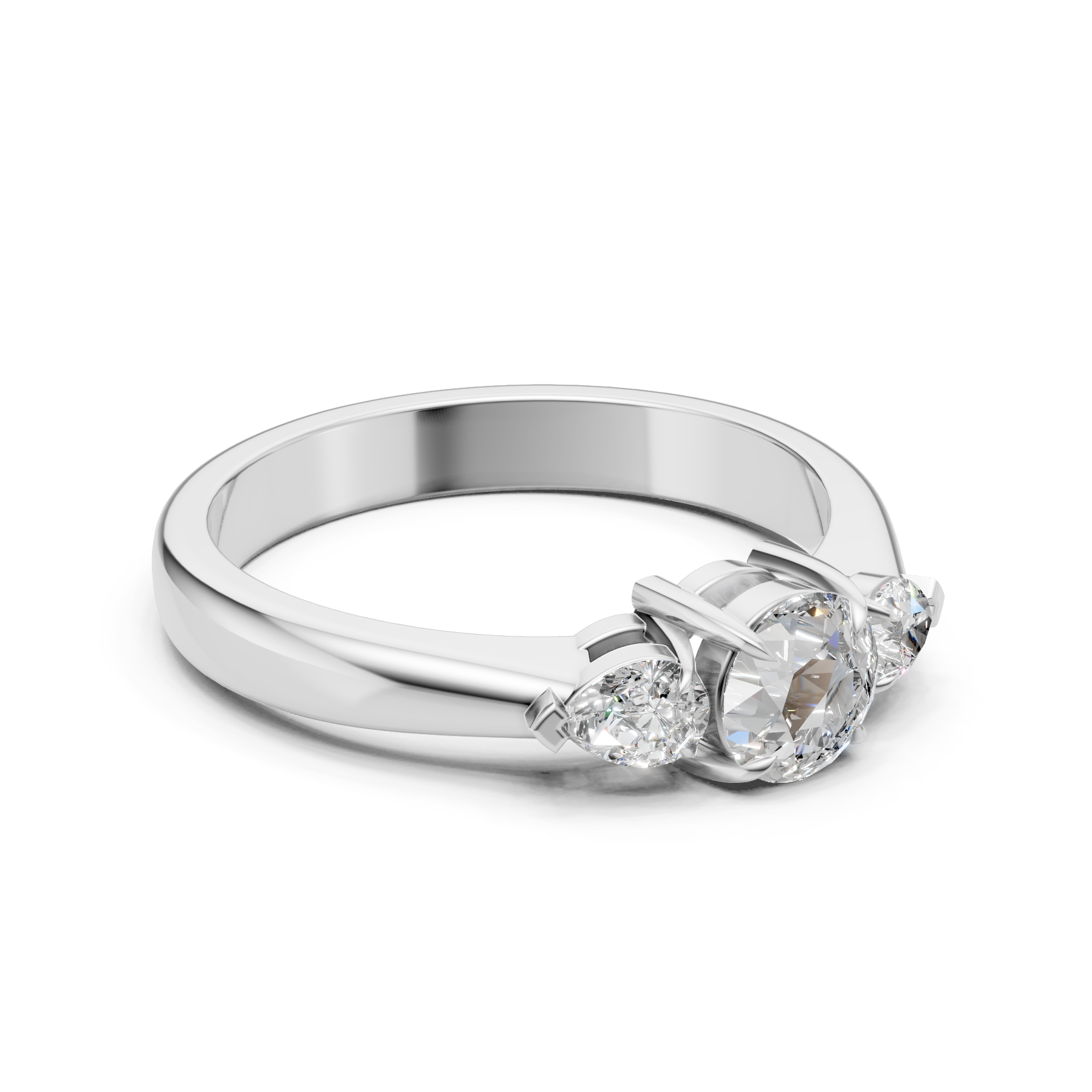 Lab Grown Diamond 1.00 CTW Three Stone Ring- Sterling Silver