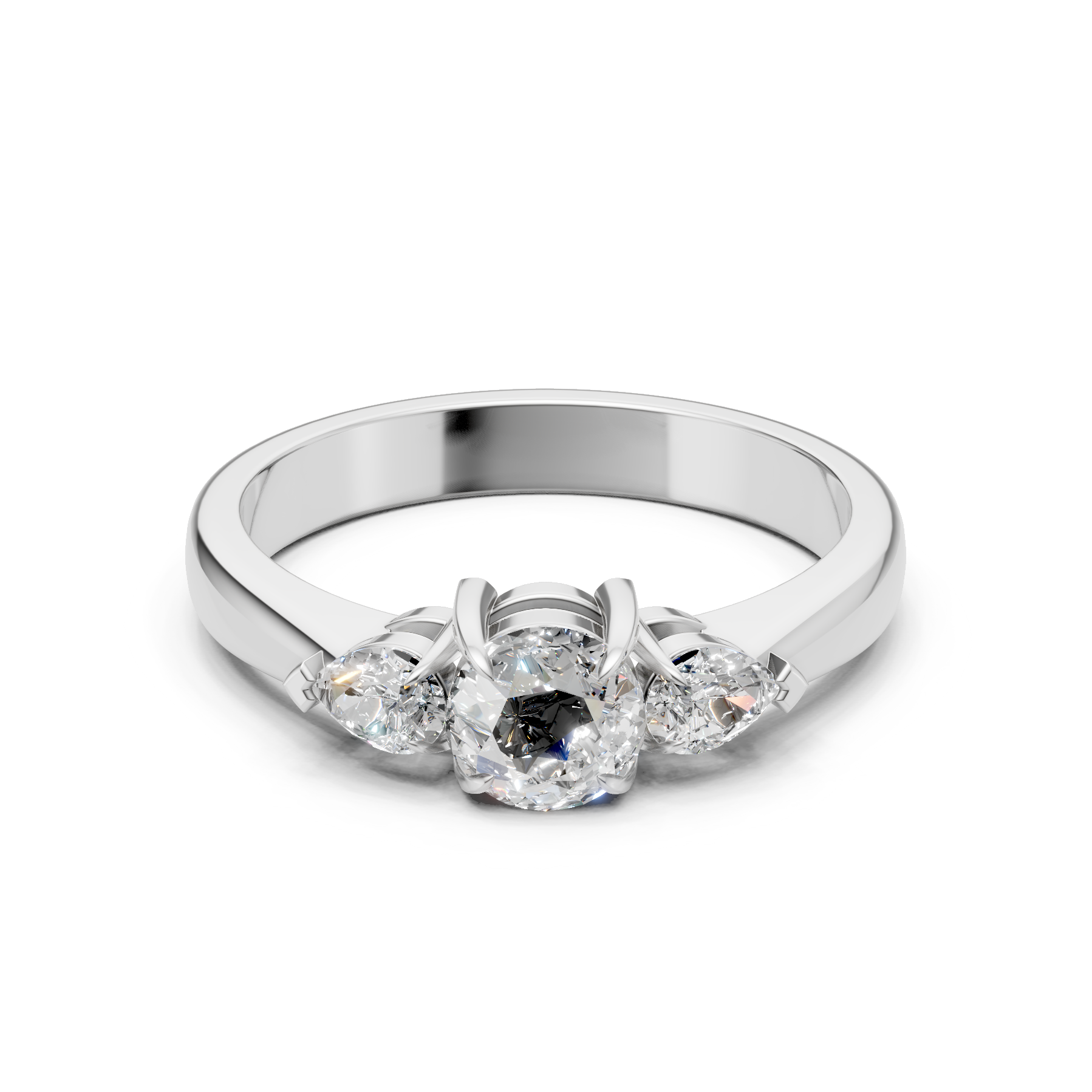 Lab Grown Diamond 1.00 CTW Three Stone Ring- Sterling Silver