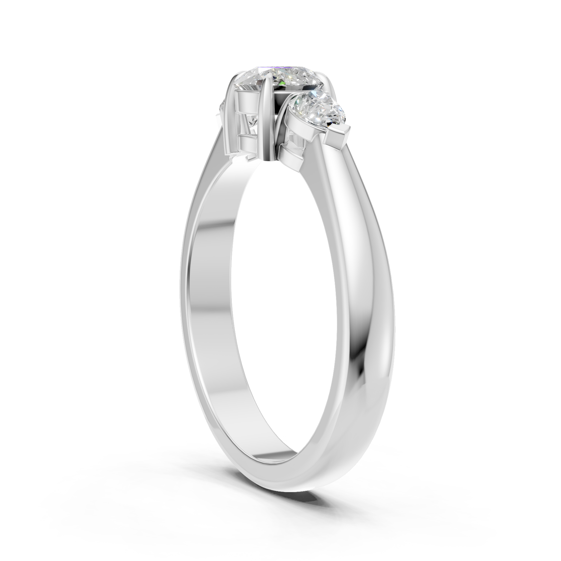 Lab Grown Diamond 1.00 CTW Three Stone Ring- Sterling Silver