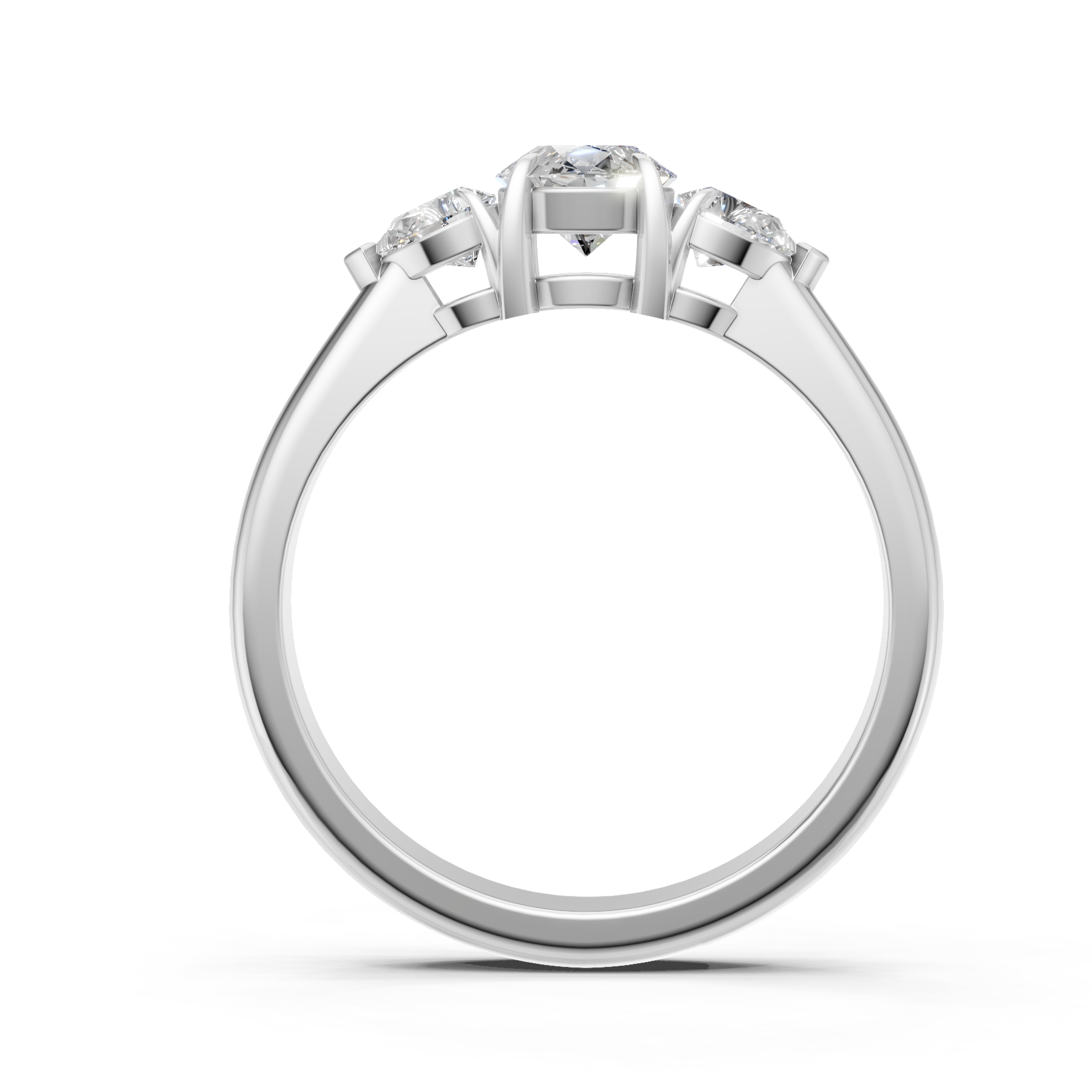 Lab Grown Diamond 1.00 CTW Three Stone Ring- Sterling Silver
