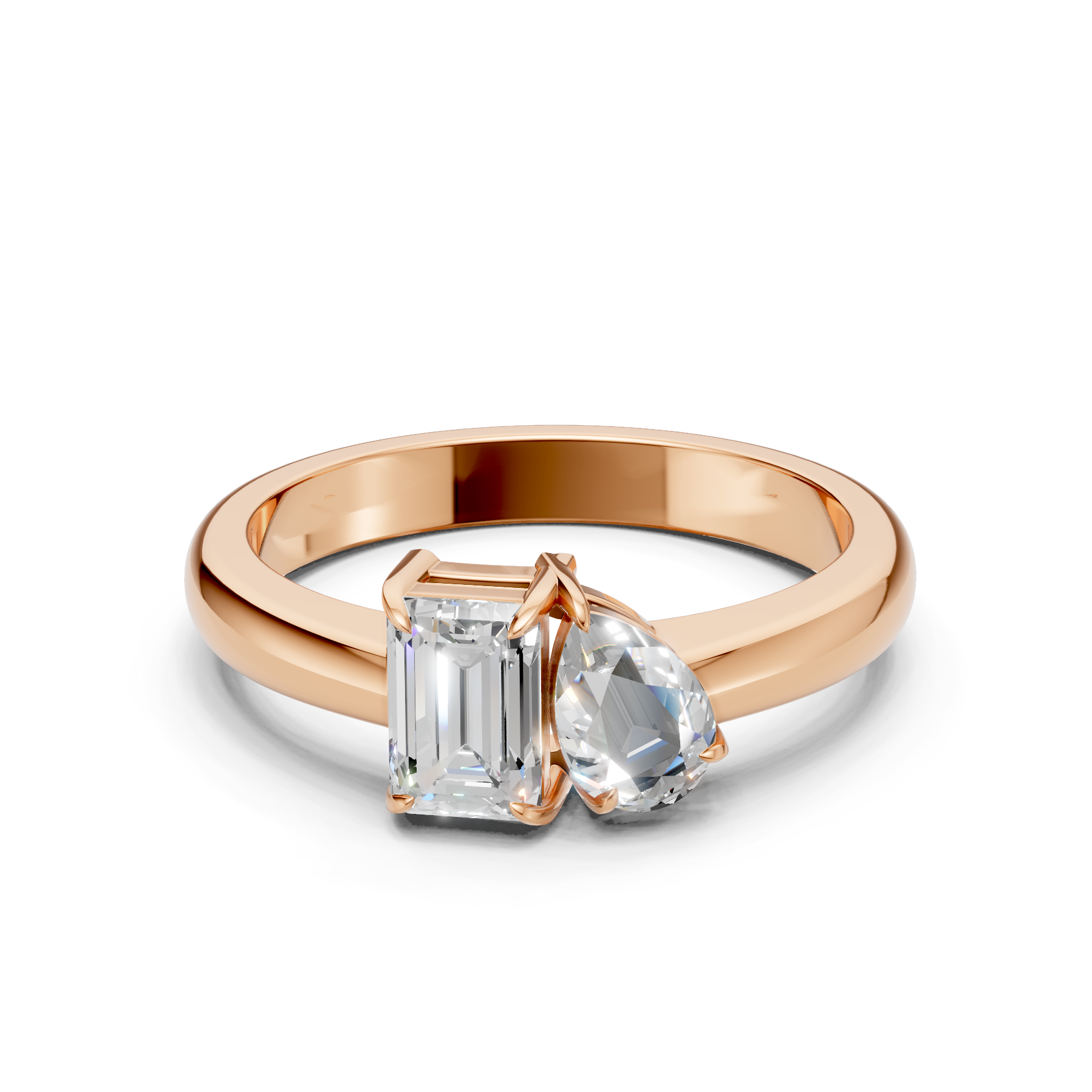 Lab Grown Diamond 1.20 CTW Two Stone Ring- Sterling Silver