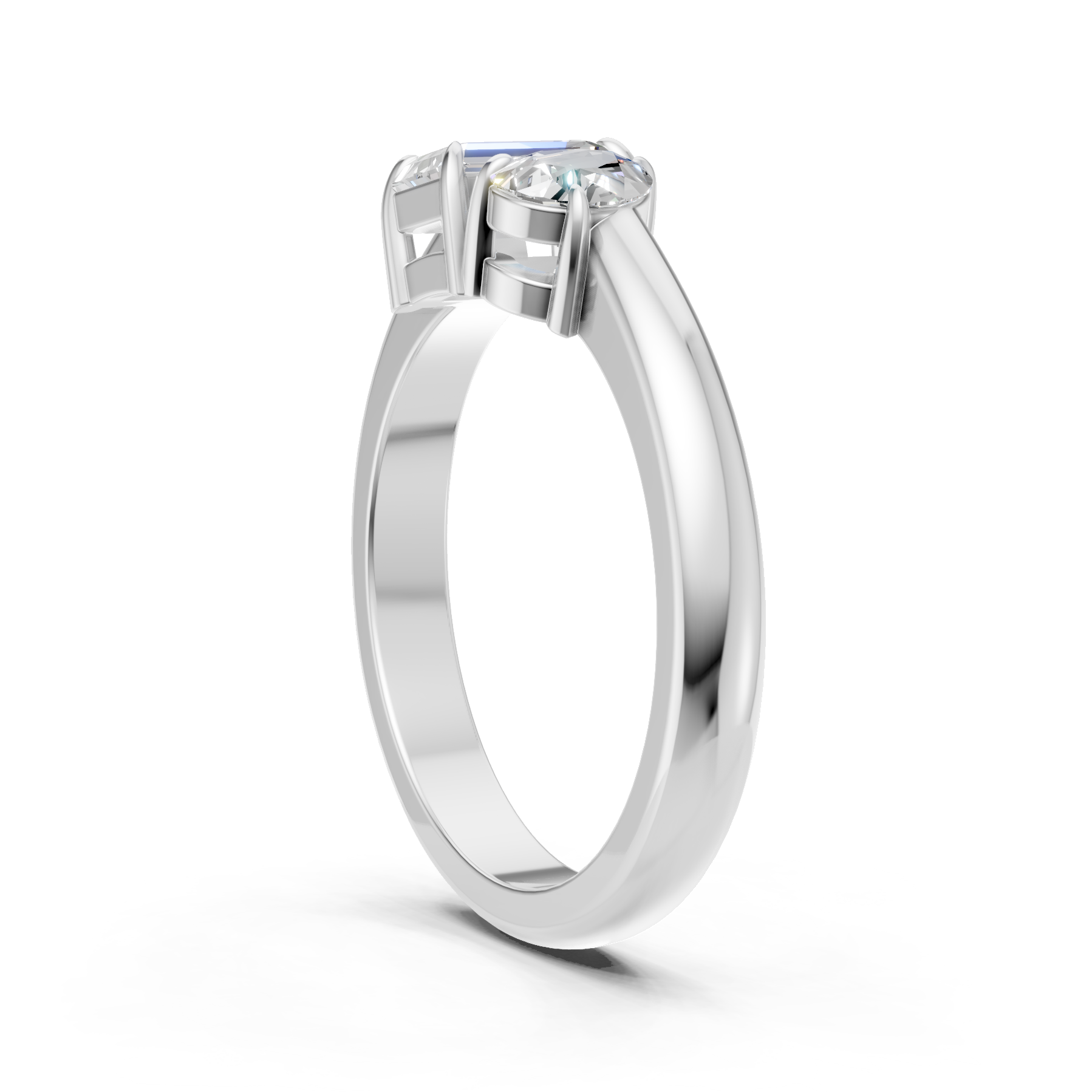 Lab Grown Diamond 1.20 CTW Two Stone Ring- Sterling Silver