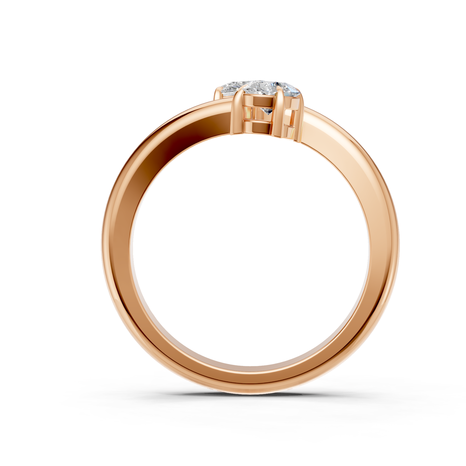 Lab Grown Diamond 1.20 CTW Two Stone Bypass Ring- Sterling Silver