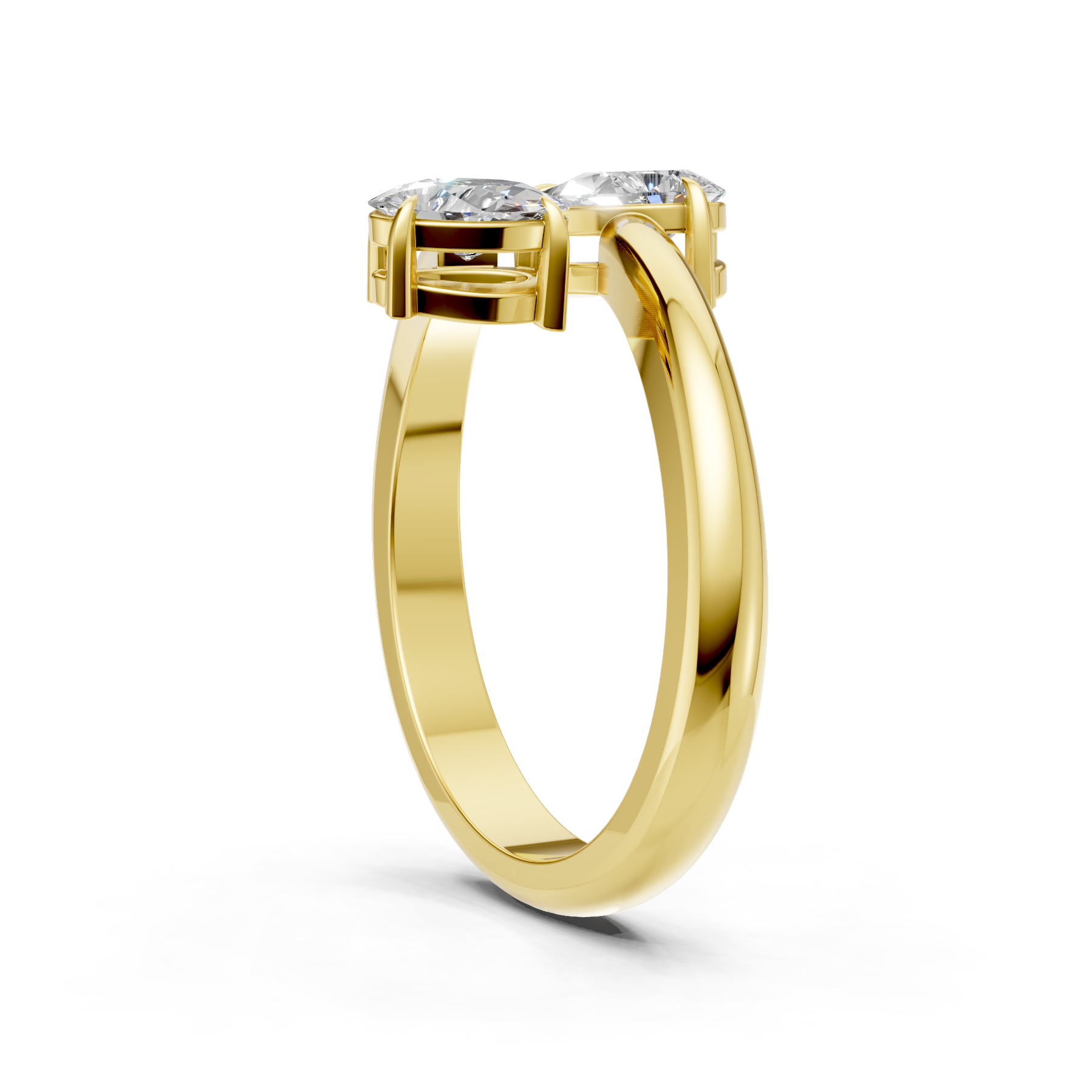 Lab Grown Diamond 1.20 CTW Two Stone Bypass Ring- Sterling Silver