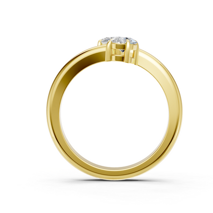 Lab Grown Diamond 1.20 CTW Two Stone Bypass Ring- Sterling Silver