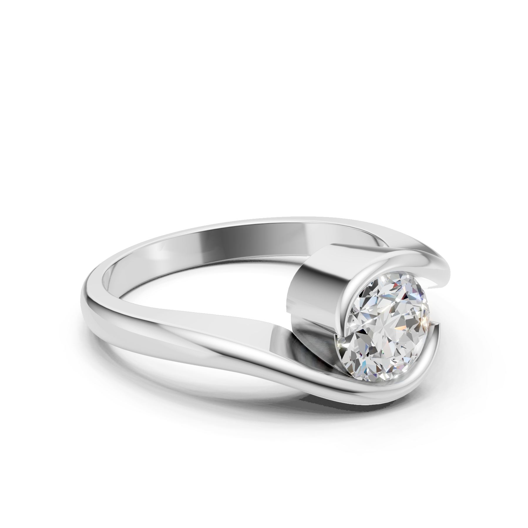 Lab Grown Diamond 1.00 CTW Round Solitaire Ring- Sterling Silver