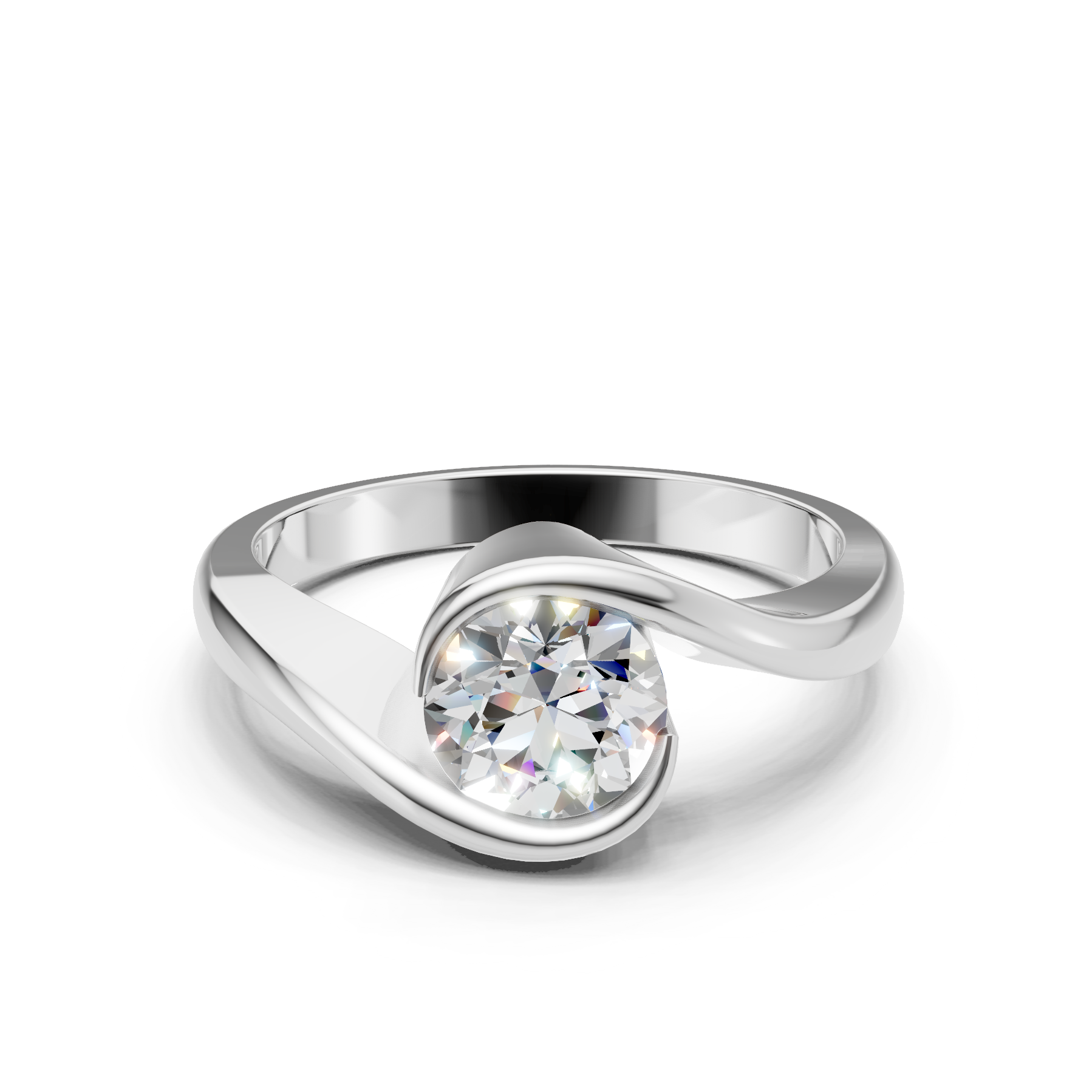 Lab Grown Diamond 1.00 CTW Round Solitaire Ring- Sterling Silver