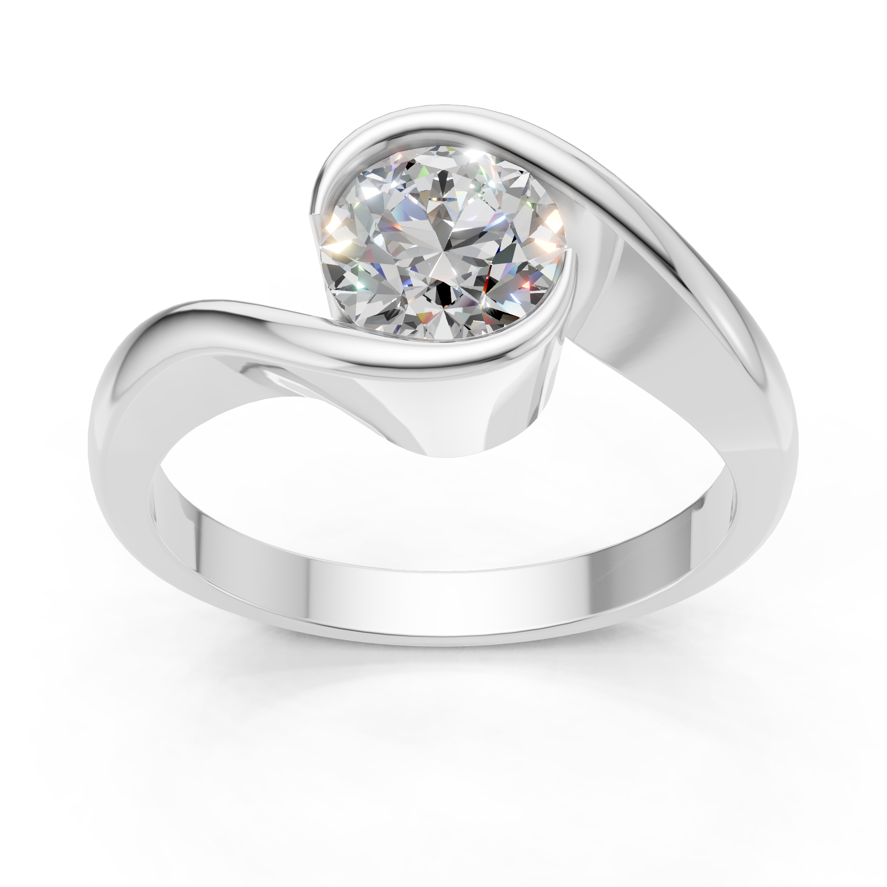 Lab Grown Diamond 1.00 CTW Round Solitaire Ring- Sterling Silver