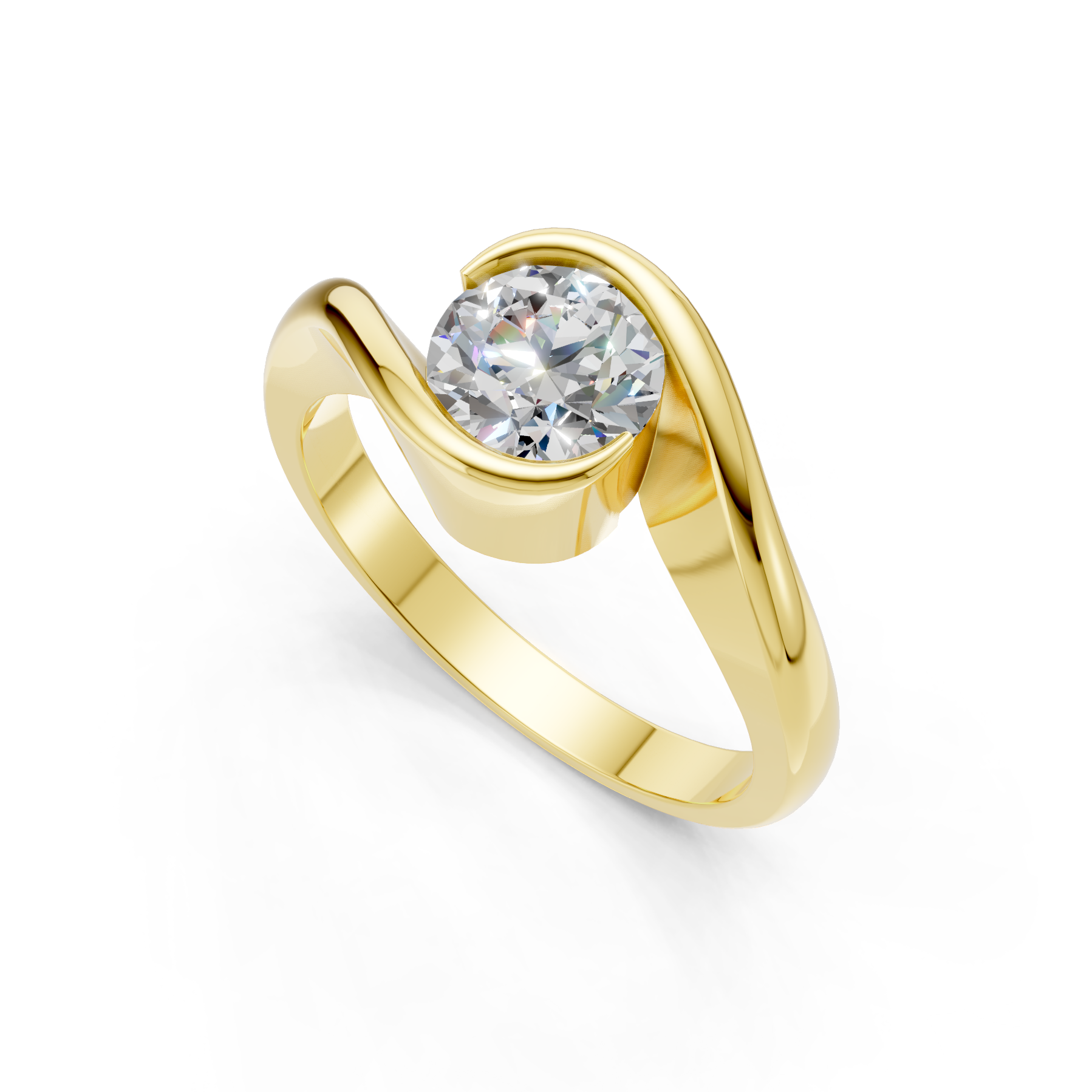 Lab Grown Diamond 1.00 CTW Round Solitaire Ring- Sterling Silver