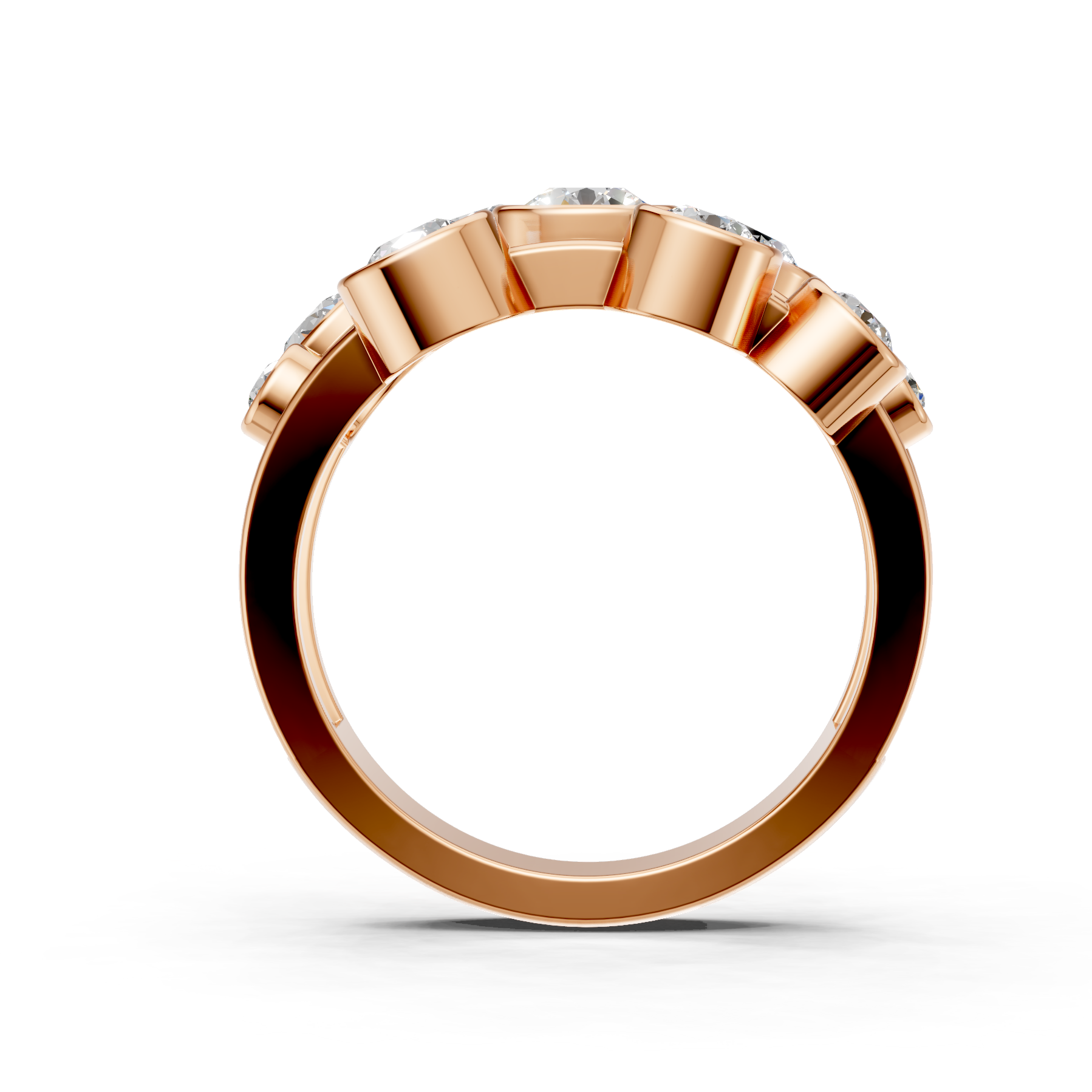 Lab Grown Diamond 1.05 CTW Round Bezel Cluster Ring- Sterling Silver