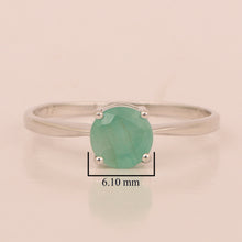 Load image into Gallery viewer, Emerald Classic Solitaire Design Ring – Sterling Silver
