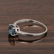 Load image into Gallery viewer, London Blue Topaz Solitaire Ring – Sterling Silver
