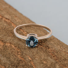 Load image into Gallery viewer, London Blue Topaz Solitaire Ring – Sterling Silver
