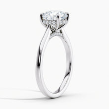Load image into Gallery viewer, Tapered Classic Hidden Halo Round Diamond Engagement Ring

