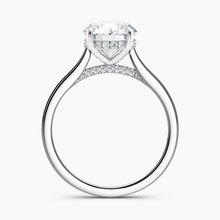 Load image into Gallery viewer, Tapered Classic Hidden Halo Round Diamond Engagement Ring
