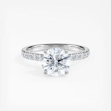 Load image into Gallery viewer, Ribbon Hidden Halo Round Diamond Engagement Ring
