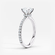 Load image into Gallery viewer, Ribbon Hidden Halo Round Diamond Engagement Ring
