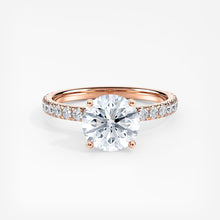 Load image into Gallery viewer, Ribbon Hidden Halo Round Diamond Engagement Ring
