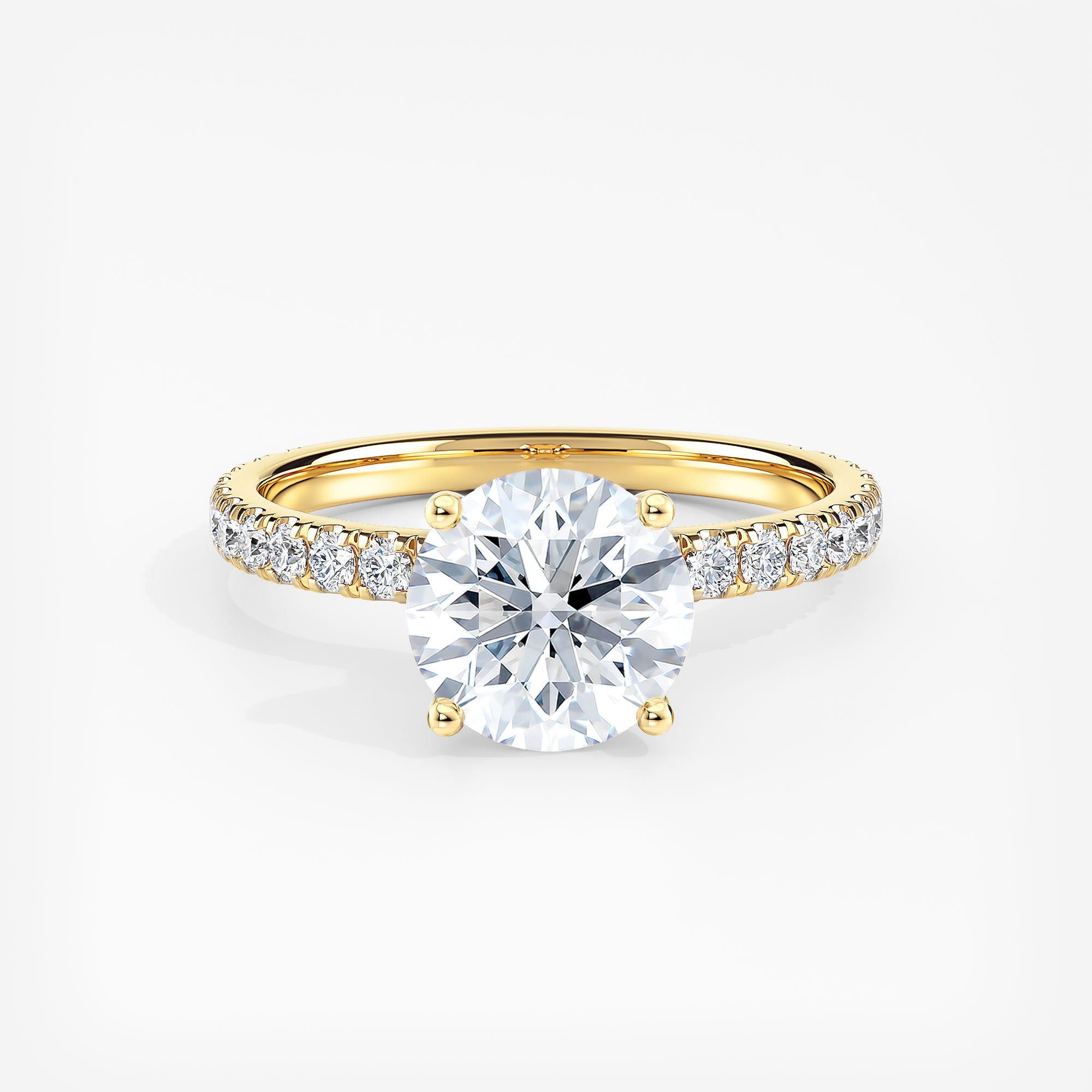 Ribbon Hidden Halo Round Diamond Engagement Ring