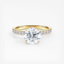 Load image into Gallery viewer, Ribbon Hidden Halo Round Diamond Engagement Ring

