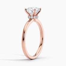 Load image into Gallery viewer, Classic Ribbon Round Diamond Halo Engagement Ring

