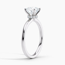 Load image into Gallery viewer, Classic Ribbon Round Diamond Halo Engagement Ring
