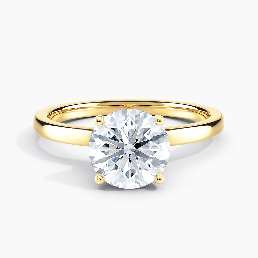 Classic Ribbon Round Diamond Halo Engagement Ring