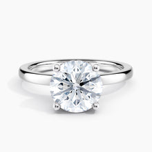 Load image into Gallery viewer, Classic Hidden Round Diamond Halo Solitaire Engagement Ring
