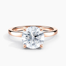 Load image into Gallery viewer, Classic Hidden Round Diamond Halo Solitaire Engagement Ring
