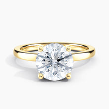 Load image into Gallery viewer, Classic Hidden Round Diamond Halo Solitaire Engagement Ring
