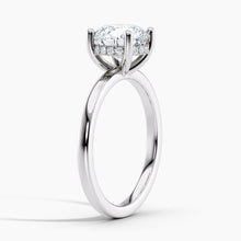 Load image into Gallery viewer, Classic Hidden Round Diamond Halo Solitaire Engagement Ring
