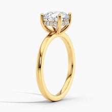 Load image into Gallery viewer, Classic Hidden Round Diamond Halo Solitaire Engagement Ring
