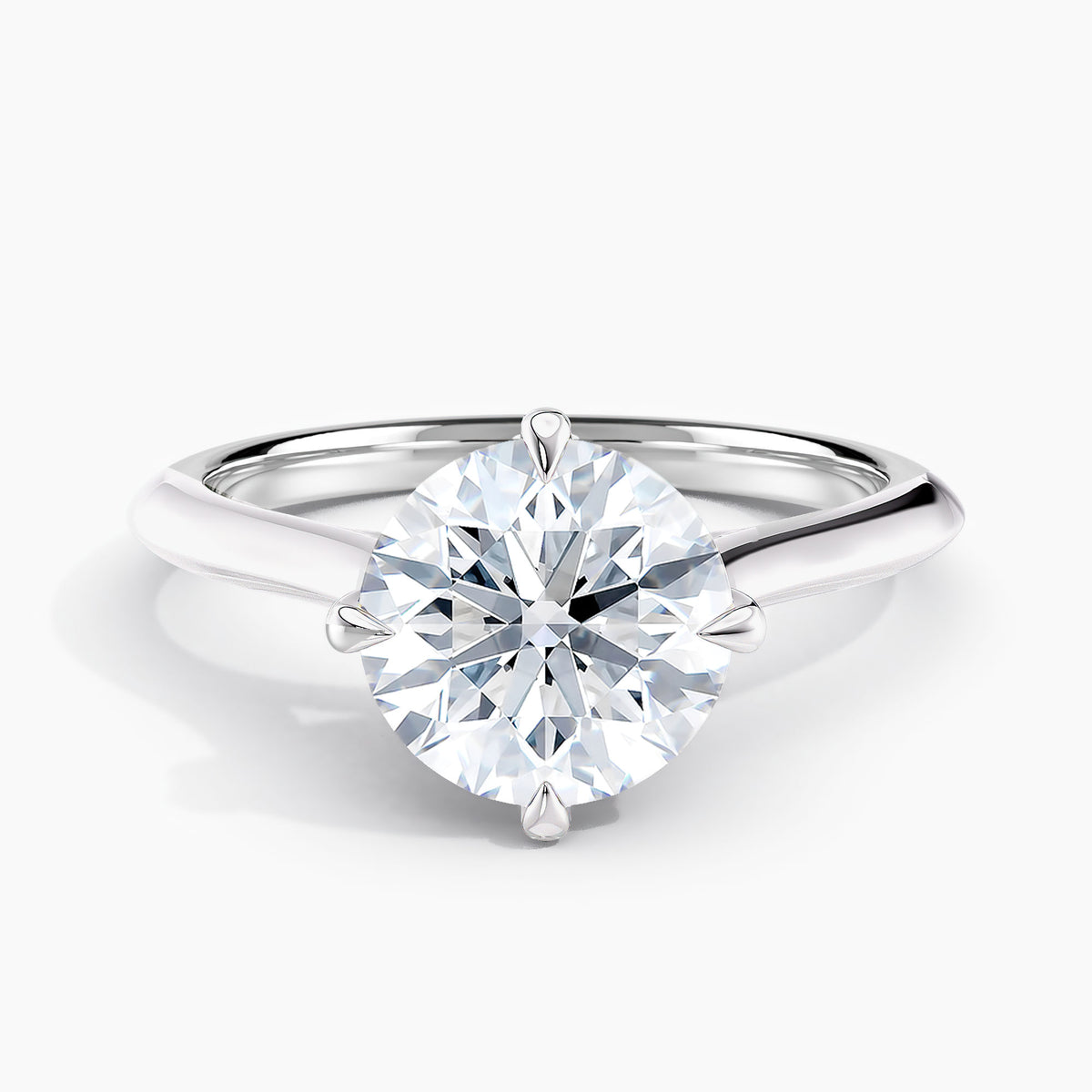 Round 2.00 Ct Lab Grown Diamond Solitaire Ring - Sterling Silver