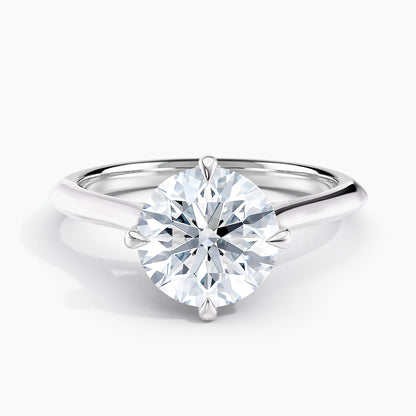 Round 2.00 Ct Lab Grown Diamond Solitaire Ring - Sterling Silver
