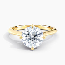 Load image into Gallery viewer, East-West Knife Edge Solitaire Engagement Ring
