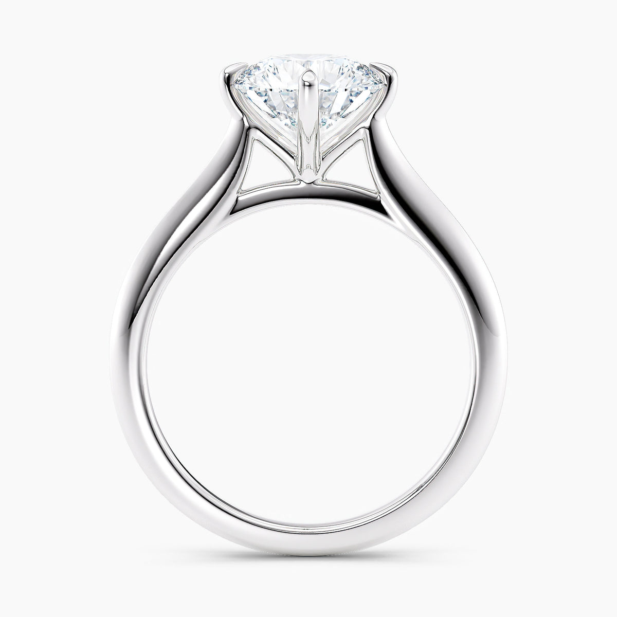 Round 2.00 Ct Lab Grown Diamond Solitaire Ring - Sterling Silver