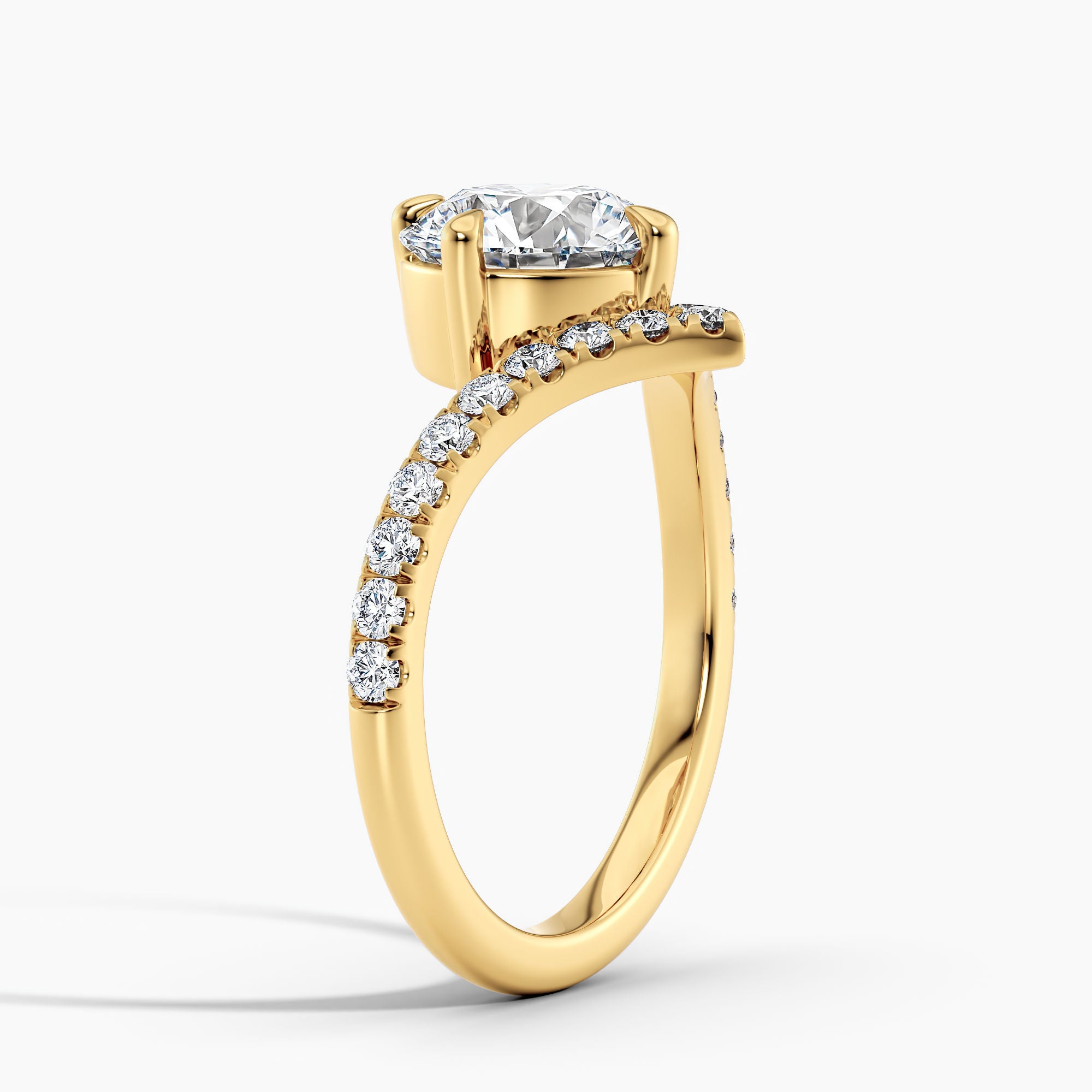 Chevron Diamond V Engagement Ring
