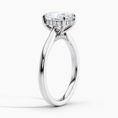 Oval 2.50 Ct Lab Grown Diamond Solitaire Ring - Sterling Silver